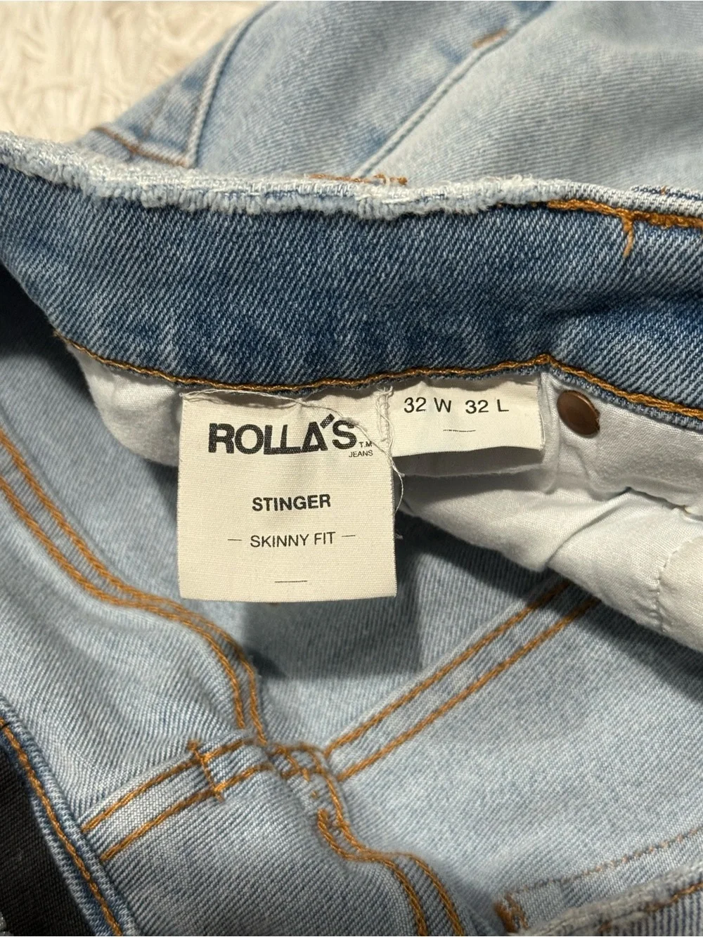 ROLLA'S Men’s Stinger Skinny Fit Jeans Light Blue 32W x 32L